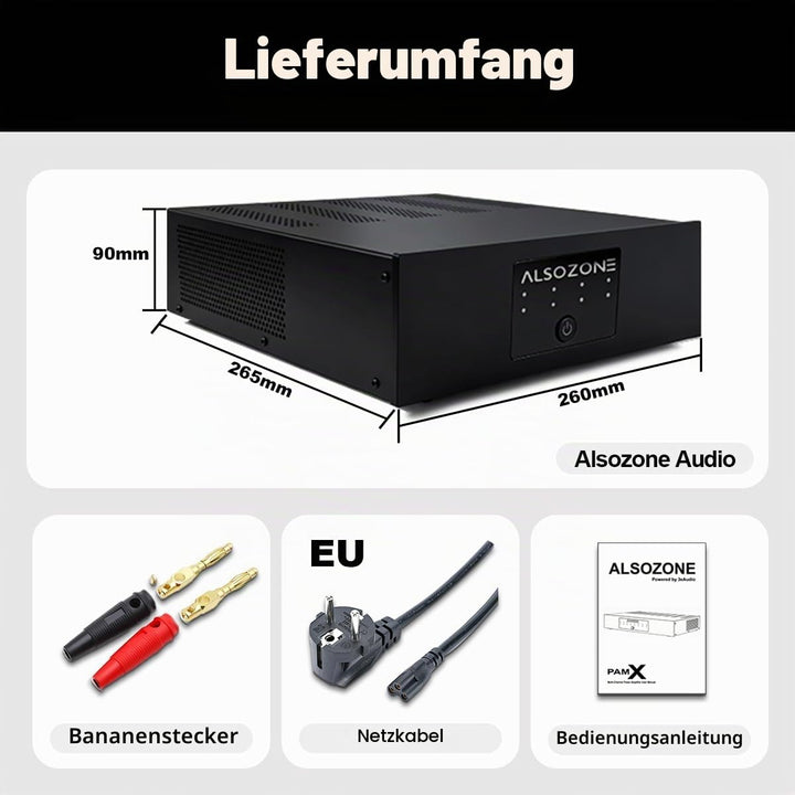 3eAudio PAM152 Multikanal-Endstufe – 2-Kanal Verstärker mit 150W pro Kanal, GaN-Netzteil, PFFB-Techn