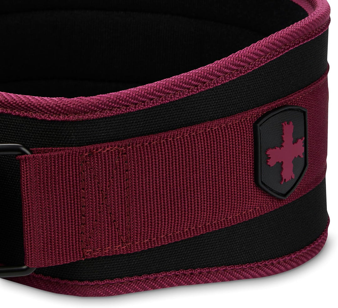 Harbinger Nylon Weight Lifting Belt - Flexible Ultralight Foam Core Belt Merlot Small, Merlot Small