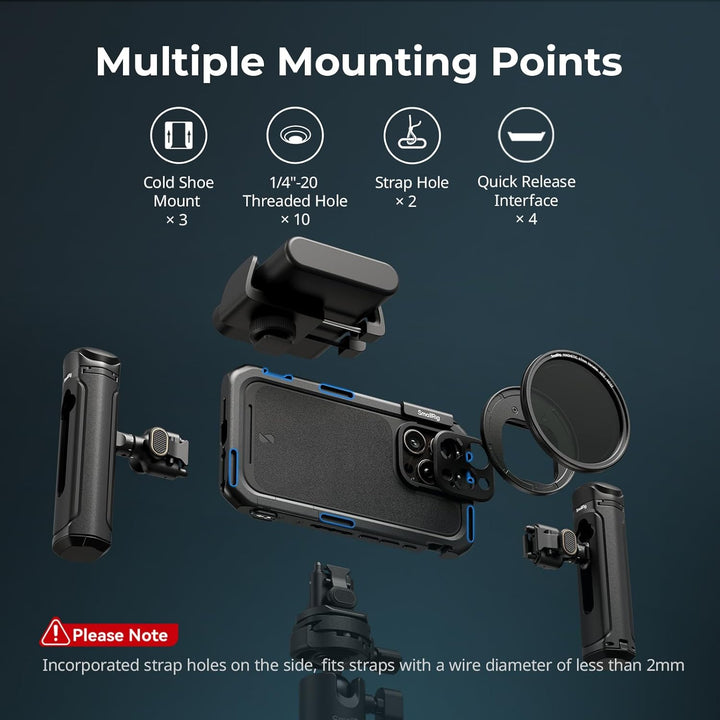 SMALLRIG Phone Video Cage Dual Handheld Kit für iPhone 16 Pro Max, Phone Rig mit kabellosem Quick Re