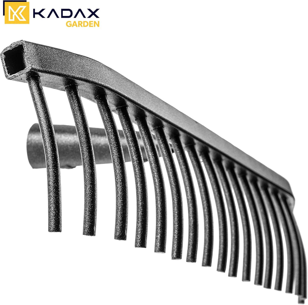 KADAX Gartenrechen aus Stahl, Steinrechen, Gartenharke ohne Stiel, Robuster Rechenkopf, Rechen für G