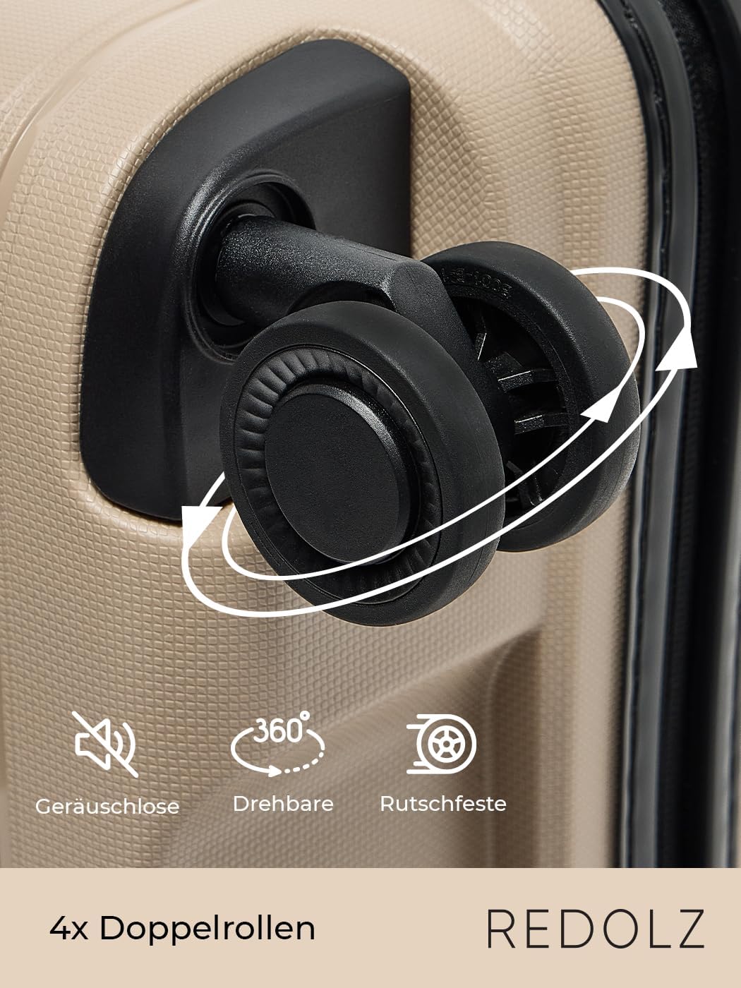 REDOLZ Hartschalen Kabinen-Koffer | Kleiner Trolley 40 x 20 x 55 cm aus hochwertigem, leichtem Polyp