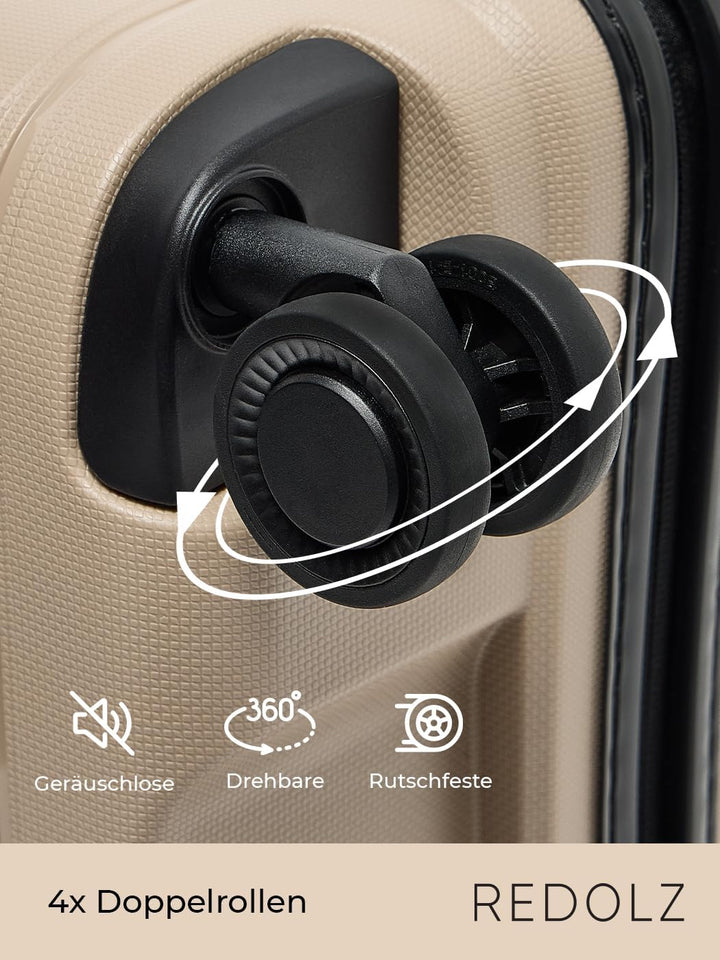 REDOLZ Hartschalen Kabinen-Koffer | Kleiner Trolley 40 x 20 x 55 cm aus hochwertigem, leichtem Polyp