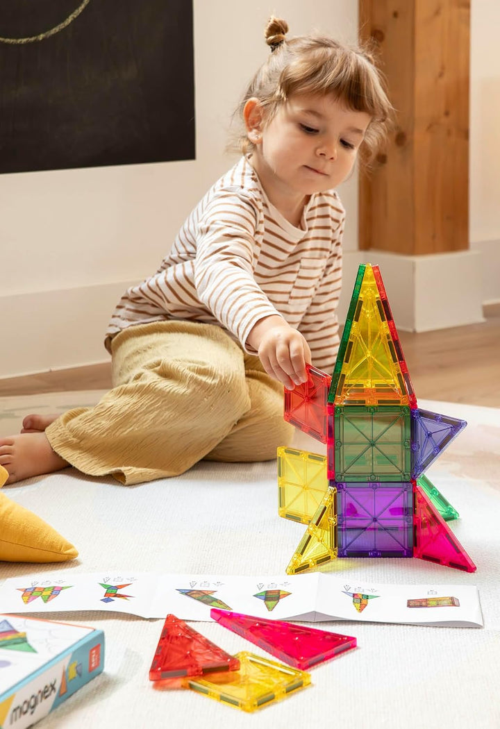 APLI Kids 20137 Magnex Magnetisches Bauset, 60 Teile | 3D-Set für Kinder 3+ | Bunte magnetische geom