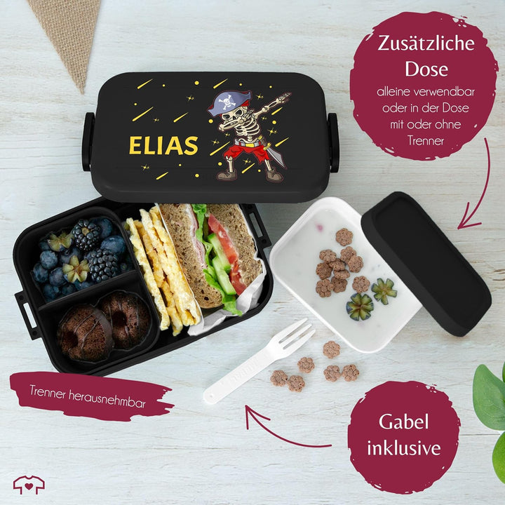 Bento Box Midi Lunchbox für Mepal Bentobox - Pirat - Piraten Brotdose Kinder | Dab Piraten Skelett D