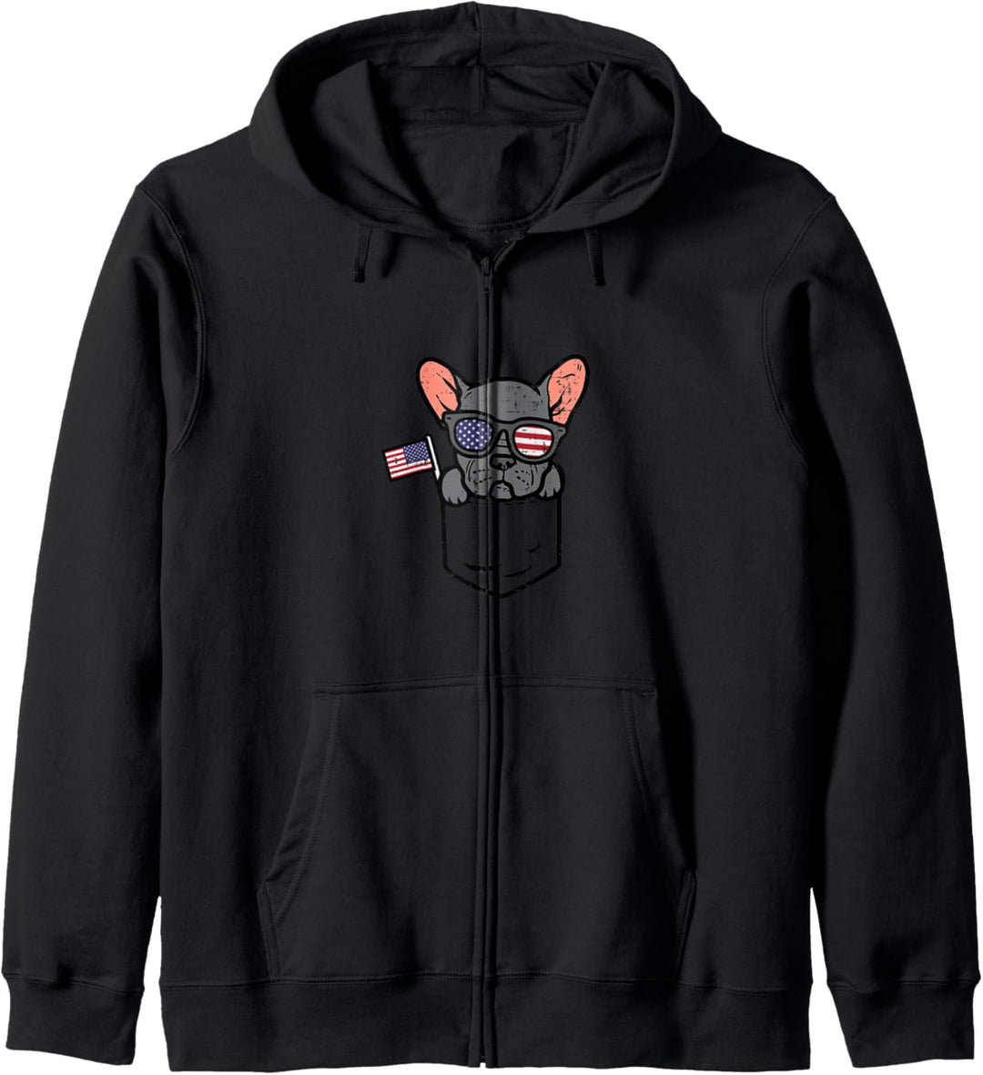 French Bulldog Pocket Frenchie American USA 4th Of July Dog Kapuzenjacke
