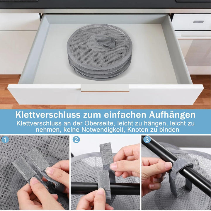 Hängeaufbewahrung, 2 Stück Faltbare Hängeaufbewahrung Organizer, 5 Fächer Hängeregal Mesh Hängende N