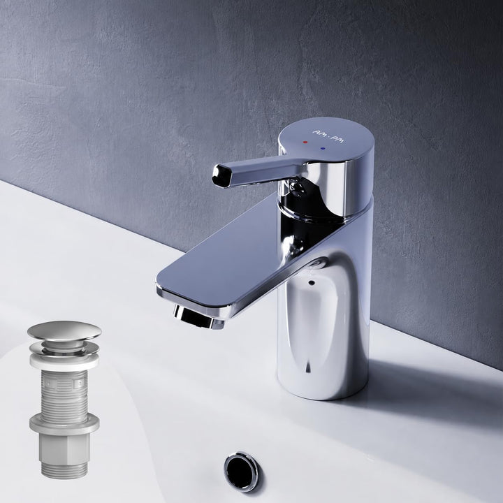 AM.PM Wassersparende Einhebel-Waschtischarmatur, kratzfester Wasserhahn, leicht zu reinigen, mit Kli