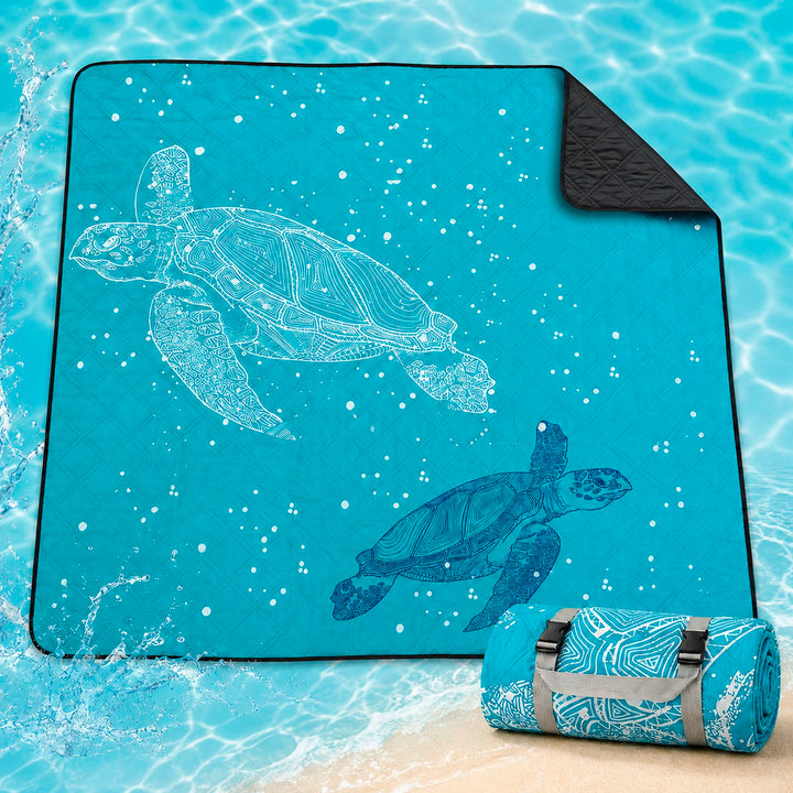 Stranddecke Wasserdicht Gepolstert Picknickdecke 200x200 cm - XXL Sandfrei Tragbare Waschbar Strandm