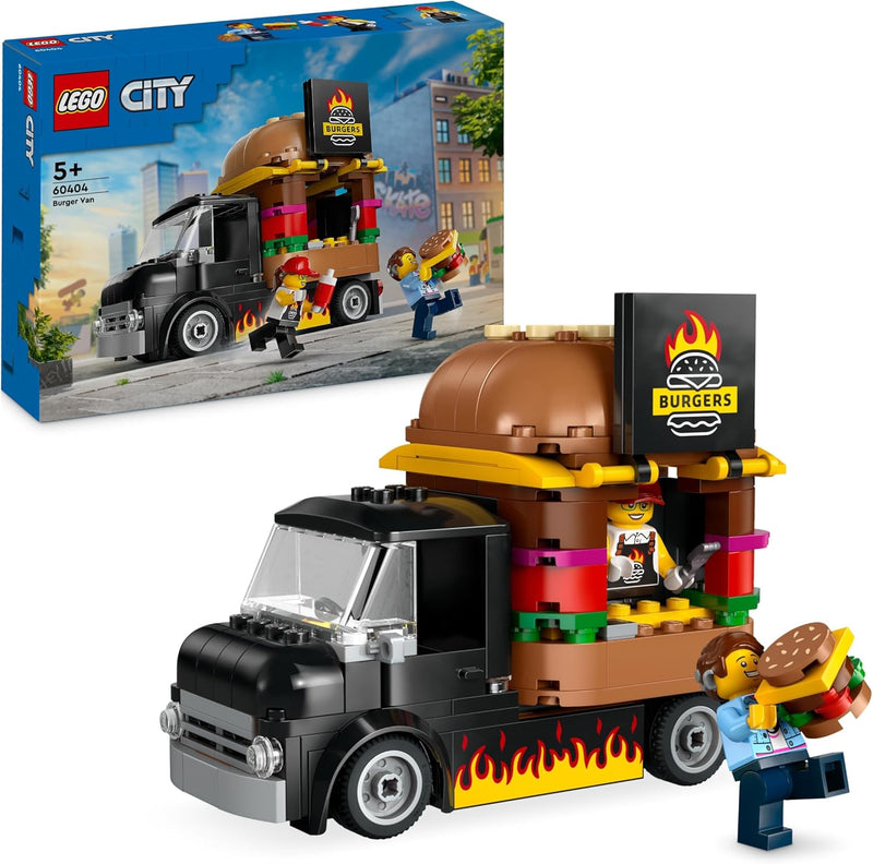 LEGO City Burger-Truck, Bauset mit Spielzeug-Auto für 5-jährige Kinder & Creator 3in1 Tieflader mit