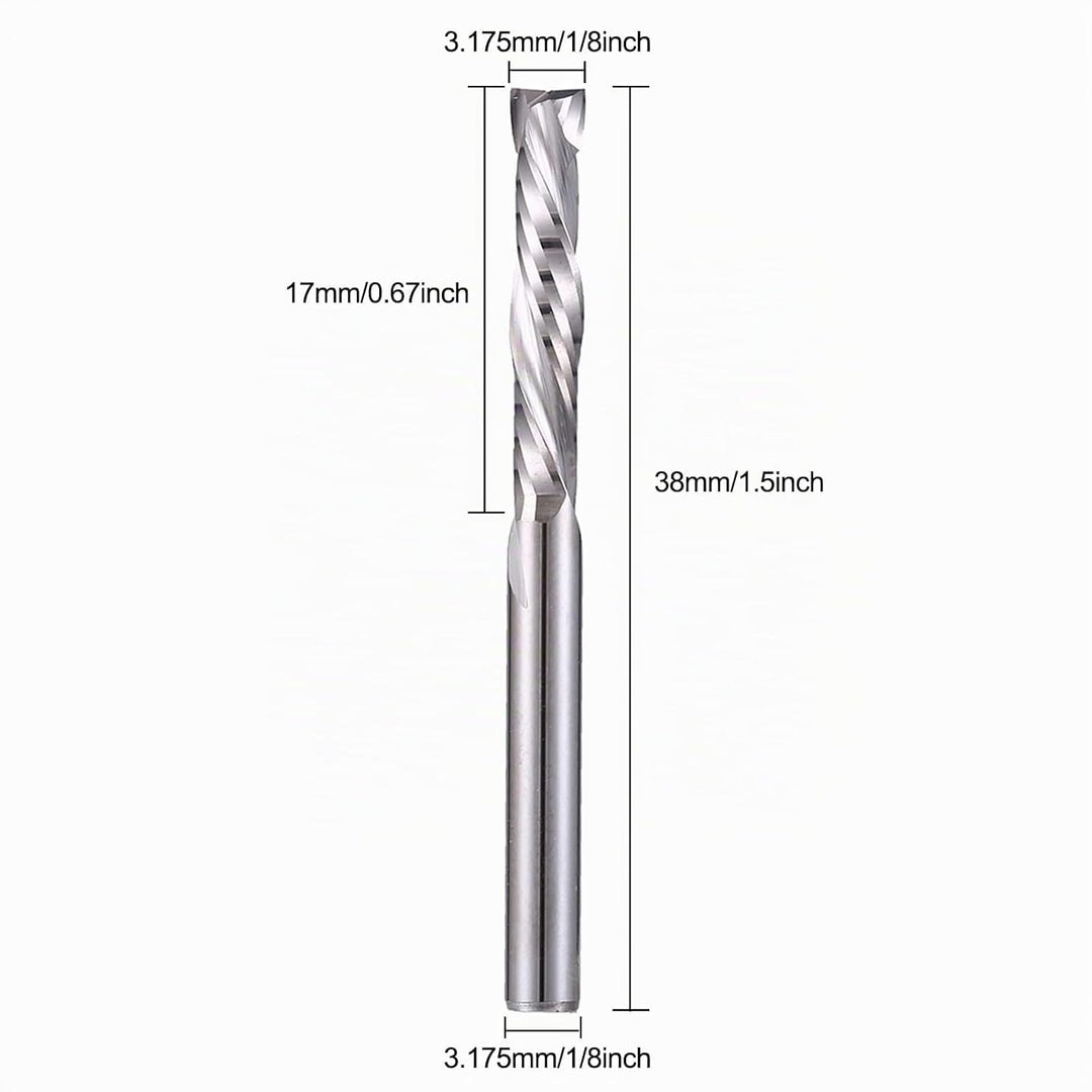 EU_HOZLY UP &amp; DOWN Cut 3.175x17mm Zwei Flöten Spiral Carbide Tool für CNC Router Kompression Holz En