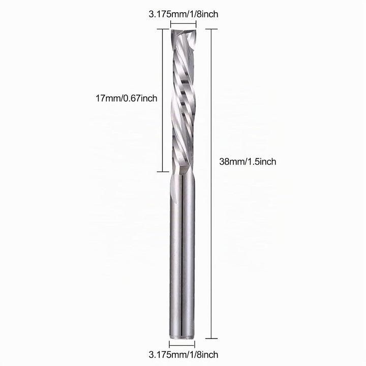 EU_HOZLY UP &amp; DOWN Cut 3.175x17mm Zwei Flöten Spiral Carbide Tool für CNC Router Kompression Holz En