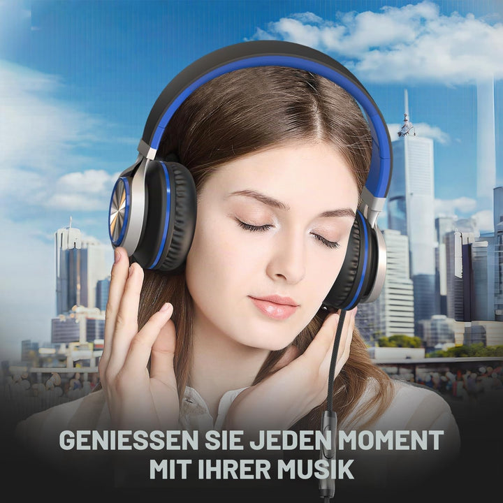 USB-C Kopfhörer mit Mikrofon und Lautstärkeregler, Over Ear Stereo Headsets für iPhone 15, 16 Pro, k