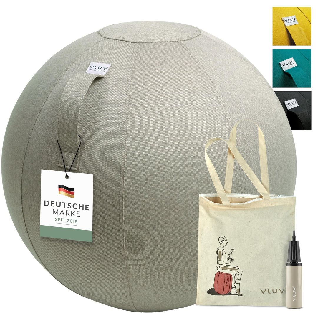 VLUV LEIV Stoff-Sitzball 60cm - 65cm Stone, 60cm - 65cm Stone