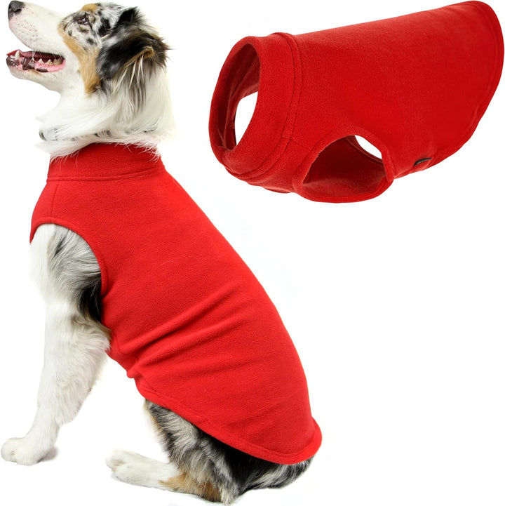 Gooby - Stretch Fleece Vest, Pullover Fleece Vest Jacket Sweater for Dogs, Red, 5X-Large rot 5X-Larg