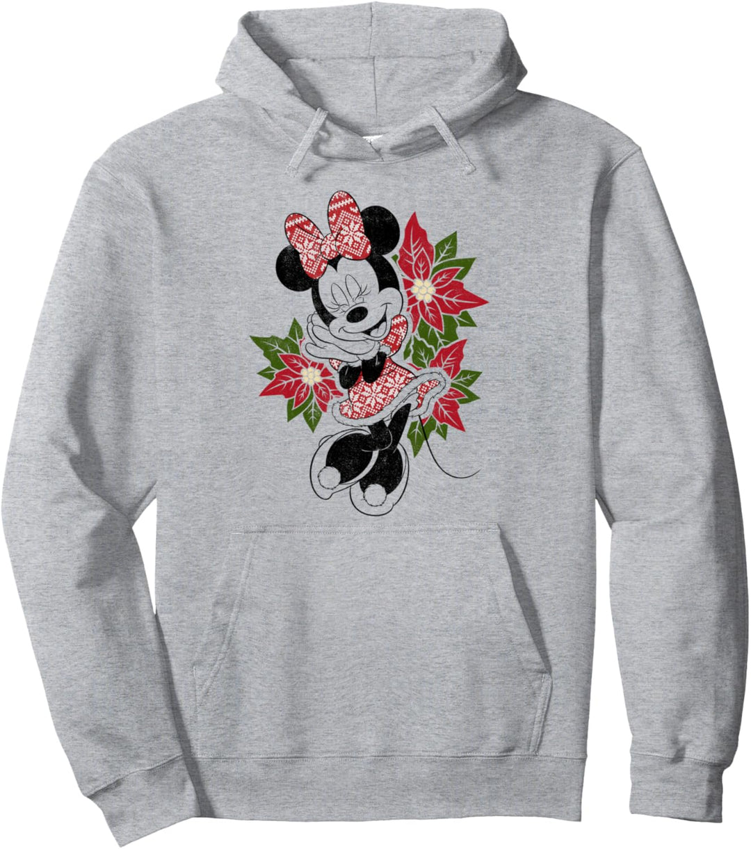 Disney Mickey And Friends Weihnachten Minnie Holly Portrait Pullover Hoodie