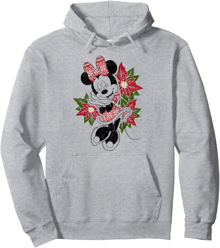 Disney Mickey And Friends Weihnachten Minnie Holly Portrait Pullover Hoodie