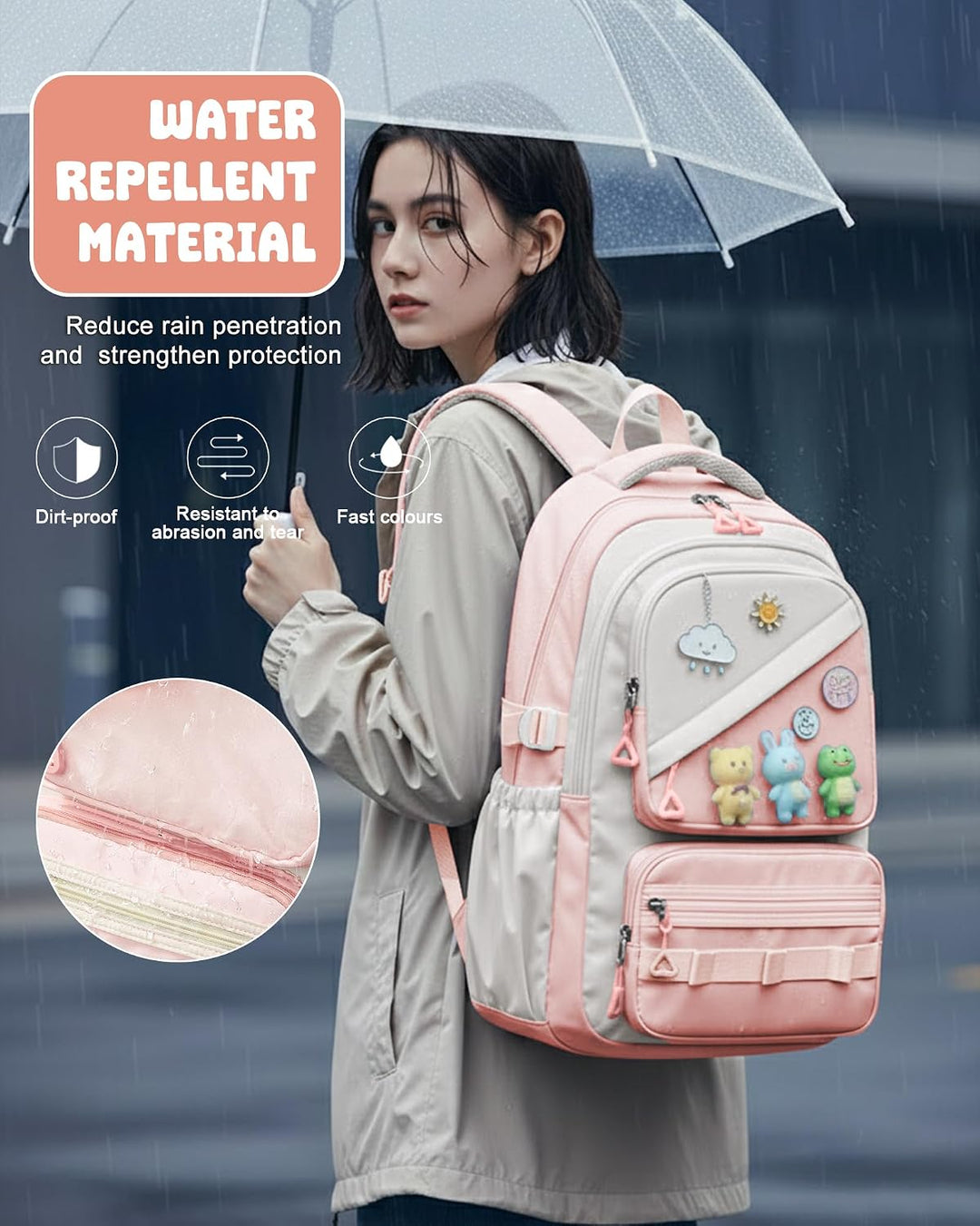 Schulrucksack Mädchen Teenager Rucksack Schule Mädchen Gross Schultasche Schulranzen für Weiterführe