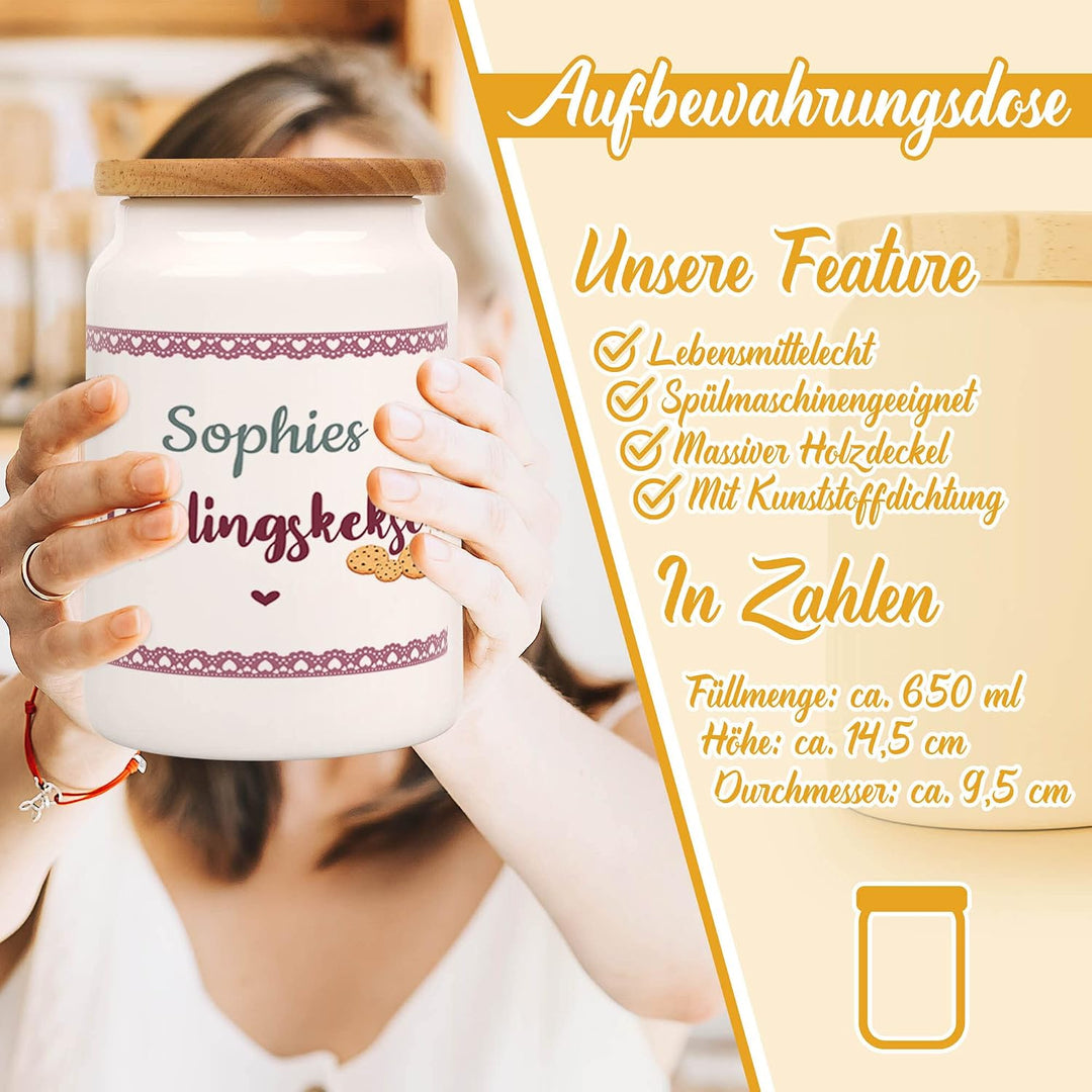 Print Royal Keksdose personalisiert für Lieblingskekse - Vorratsdose personalisiert mit Name - Keram