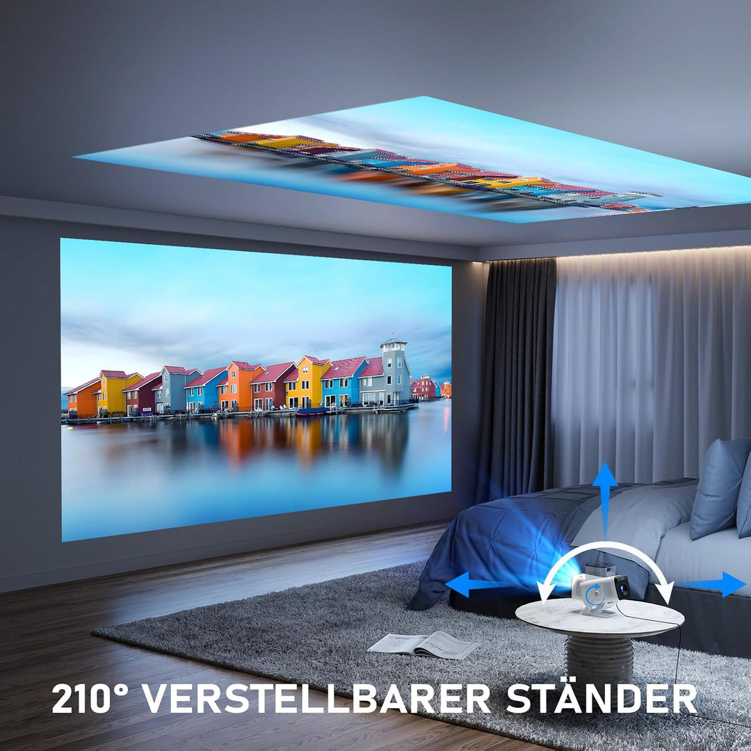 [Mini Beamer &amp; Offizielle Lizenzierte App] XuanPad White Smart Beamer 4K Unterstützung 25000 Lumen m