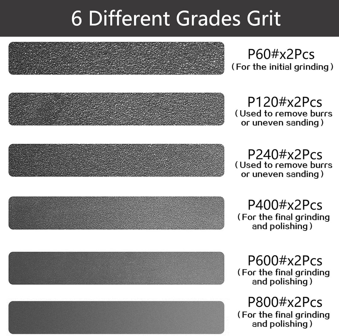 Schleifbänder 50 x 686mm- 12 Stück 2 X 60/120/240/400/600/800 Grit Siliziumkarbid-Schleifbänder zum