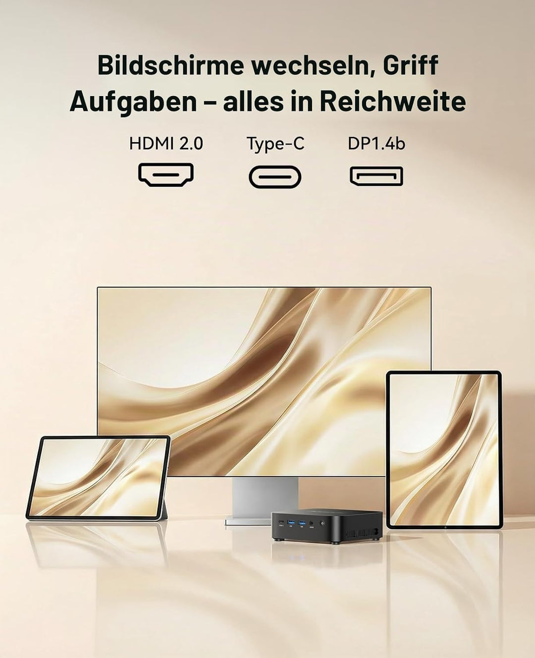 ACEMAGIC K1 Mini PC, AMD Ryzen 4300U Micro PC (bis zu 3,70 GHz),16GB DDR4 512GB M.2 SSD Mini Compute