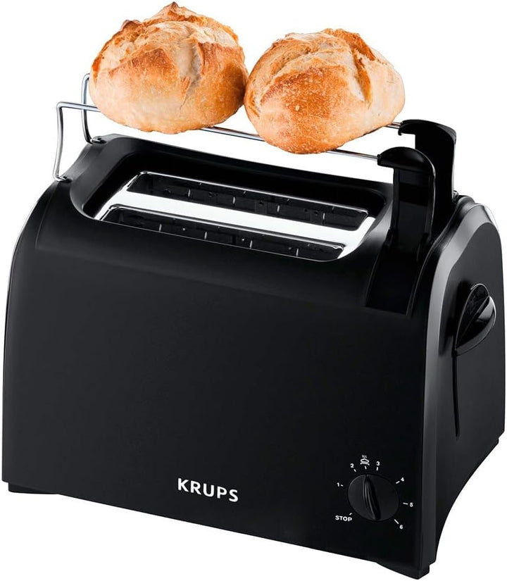 Krups Pro Aroma Toaster, 6 Toasterstufen, integrierter Brötchenwärmer, herausnehmbare Krümelschublad