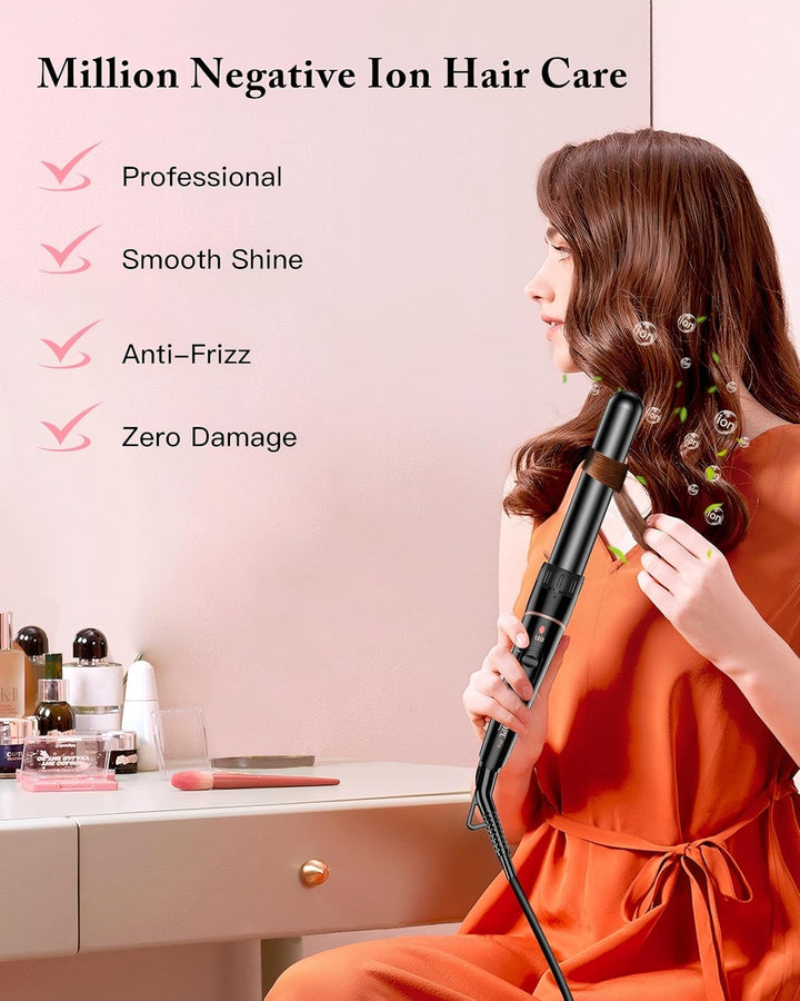 Lockenstab Grosse und Kleine Locken Set - 6 in 1 Mit Verschiedenen Aufsätzen Antistatische Keramik T