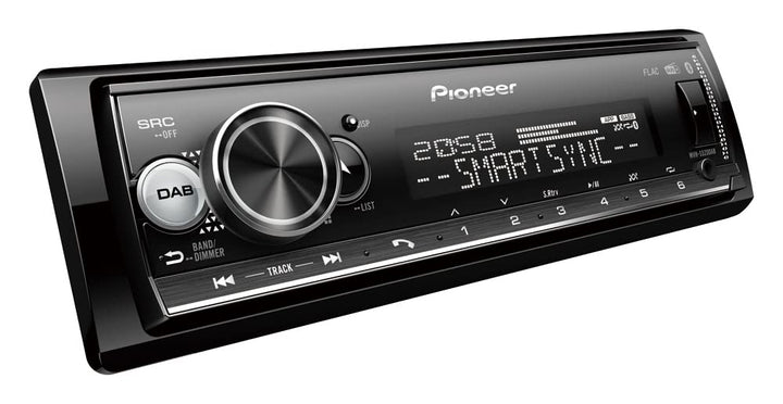 Pioneer MVH-S520DAB-AN inklusive DAB-Antenne, 1-DIN-Autoradio mit DAB+, rot, deutsche Menüführung, B
