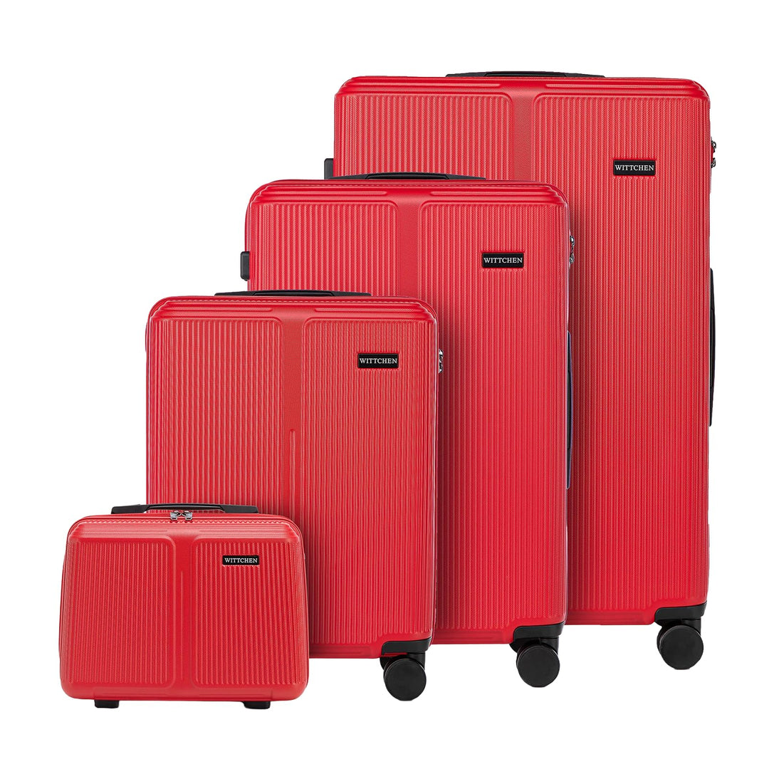 WITTCHEN Stripes Line Kofferset mit Kosmetiktasche Reisekoffer Hartschalenkoffer ABS 4 Doppelrollen