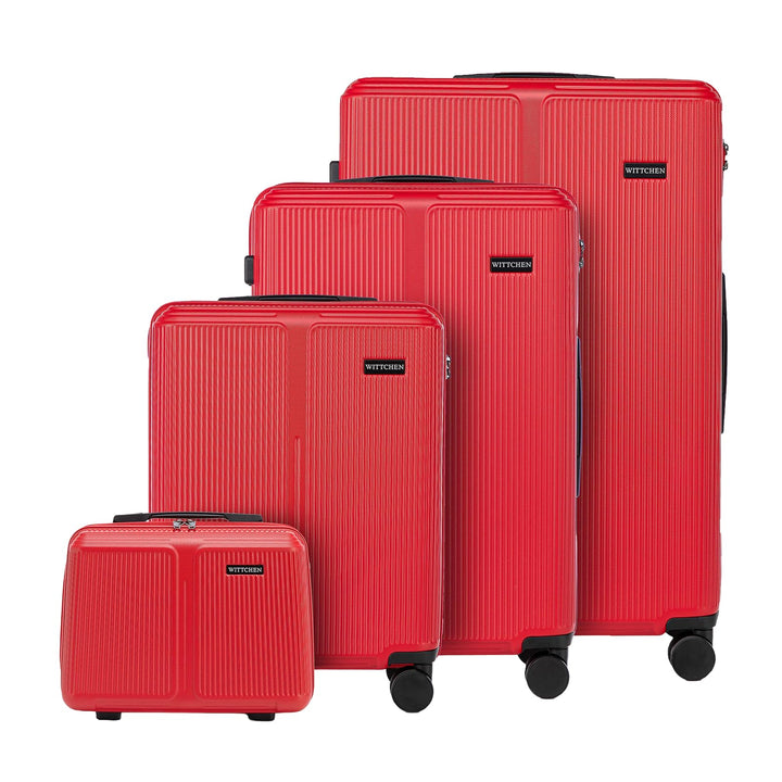WITTCHEN Stripes Line Kofferset mit Kosmetiktasche Reisekoffer Hartschalenkoffer ABS 4 Doppelrollen