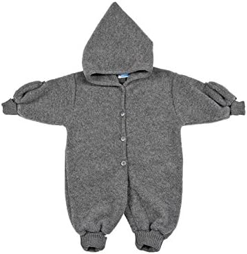 Reiff Strick Fleeceoverall Wagenanzug Schurwolle Bio Öko kbT *NEU*, Gr. 98/104, grau