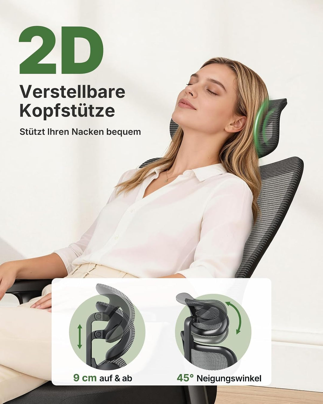 Marsail 2026 Neu Bürostuhl Ergonomisch, 104°–130° Arretierbare Rückenlehne Schwarz Schwarz 1, Schwar