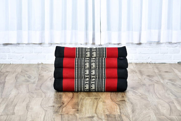 Leewadee Thai Dreieckskissen 50 x 33 x 33 cm - Feste Kapok Rückenstütze für Lesen, Bett, Sofa & Bode