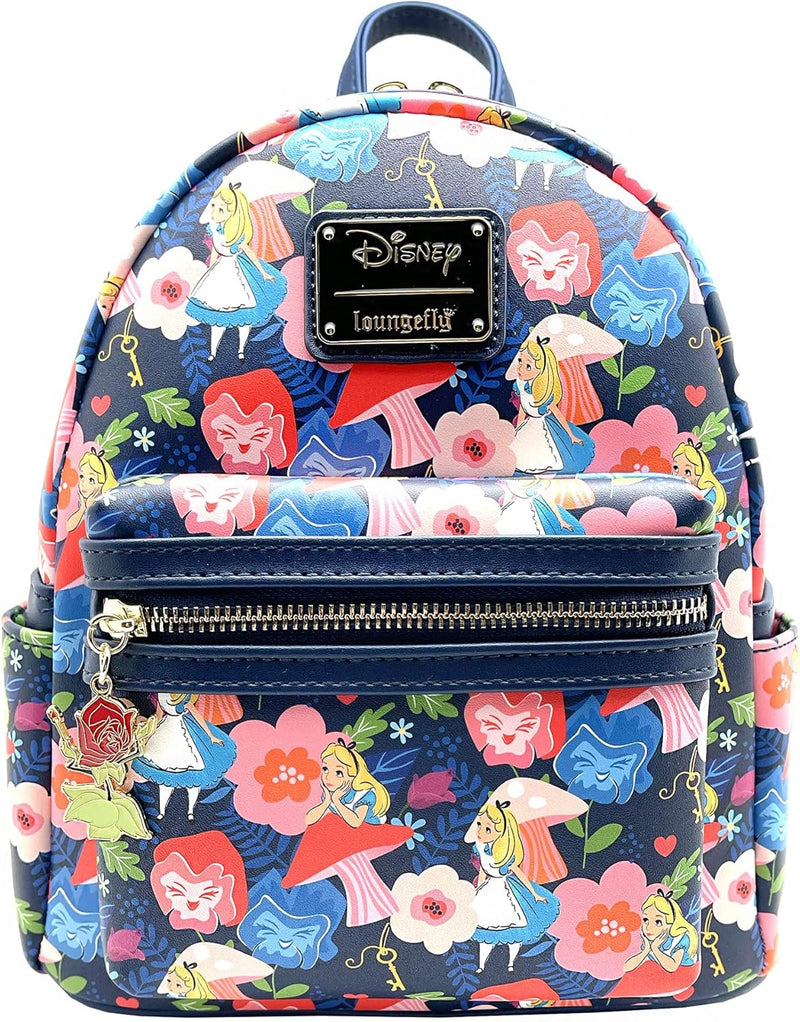 Loungefly X LASR Exclusive Disney Alice in Wonderland Golden Afternoon AOP Mini Backpack - Fashion C