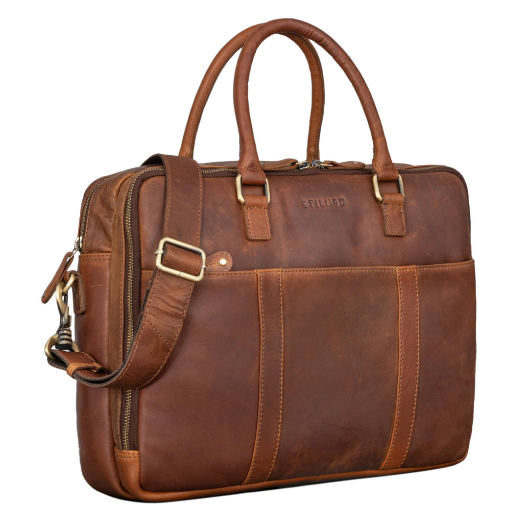 STILORD Drake Businesstasche Leder Gross Vintage Aktentasche XL Ledertasche Laptoptasche für Arbeit