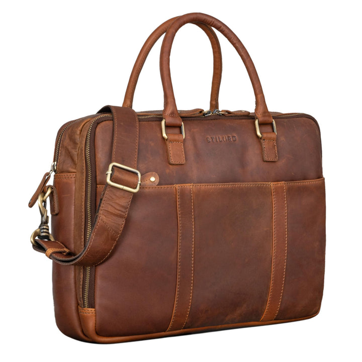 STILORD Drake Businesstasche Leder Gross Vintage Aktentasche XL Ledertasche Laptoptasche für Arbeit
