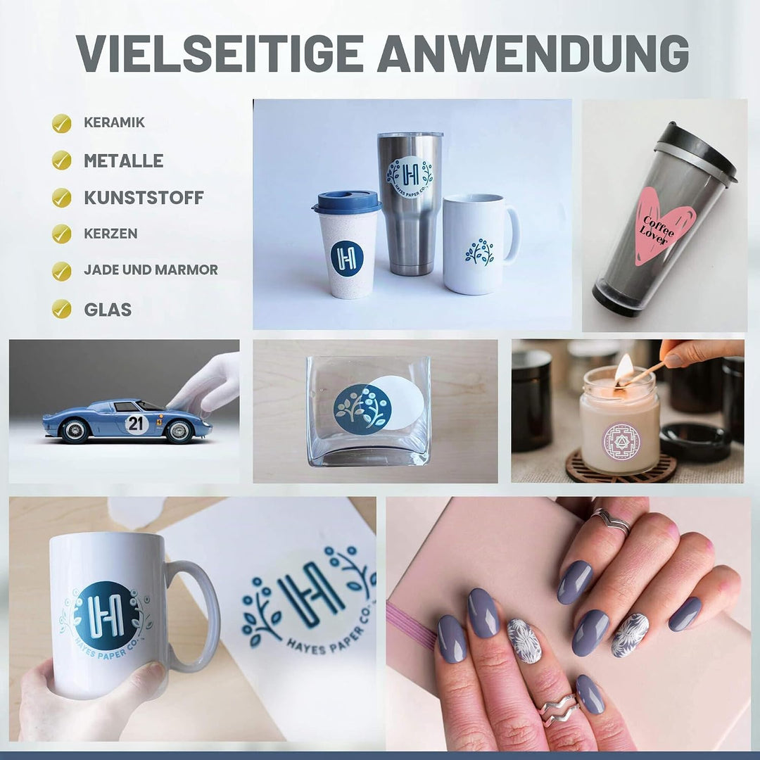 Hayes Paper, Wasserschiebefolie, Aufkleberpapier, TINTENSTRAHL TRANSPARENT, 20 Seiten Erstklassiges