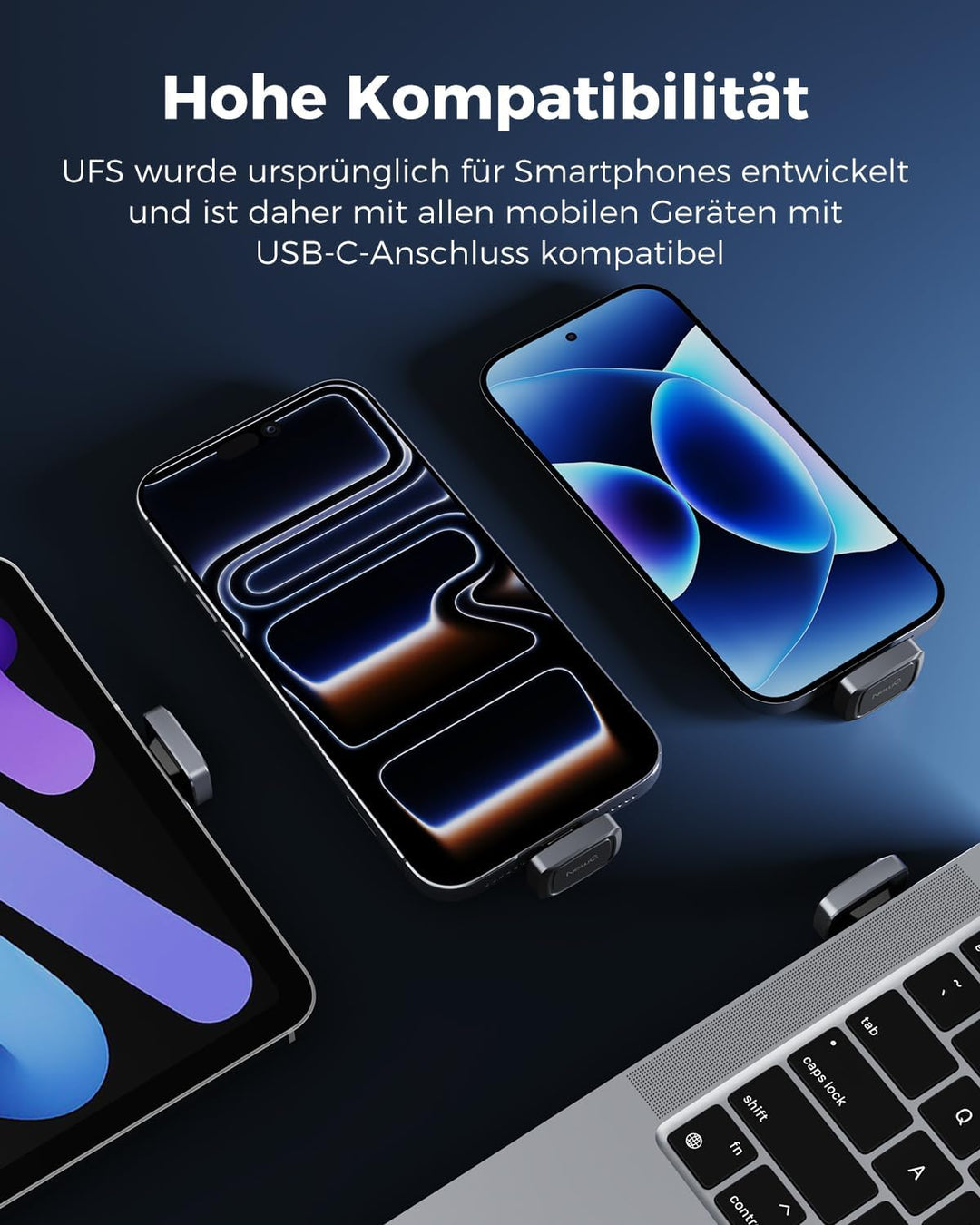 NEWQ 256GB USB-C Stick für MacBook, UFS Speicher, Ultra Kompakter Low-Profile USB-C Speicherstick fü