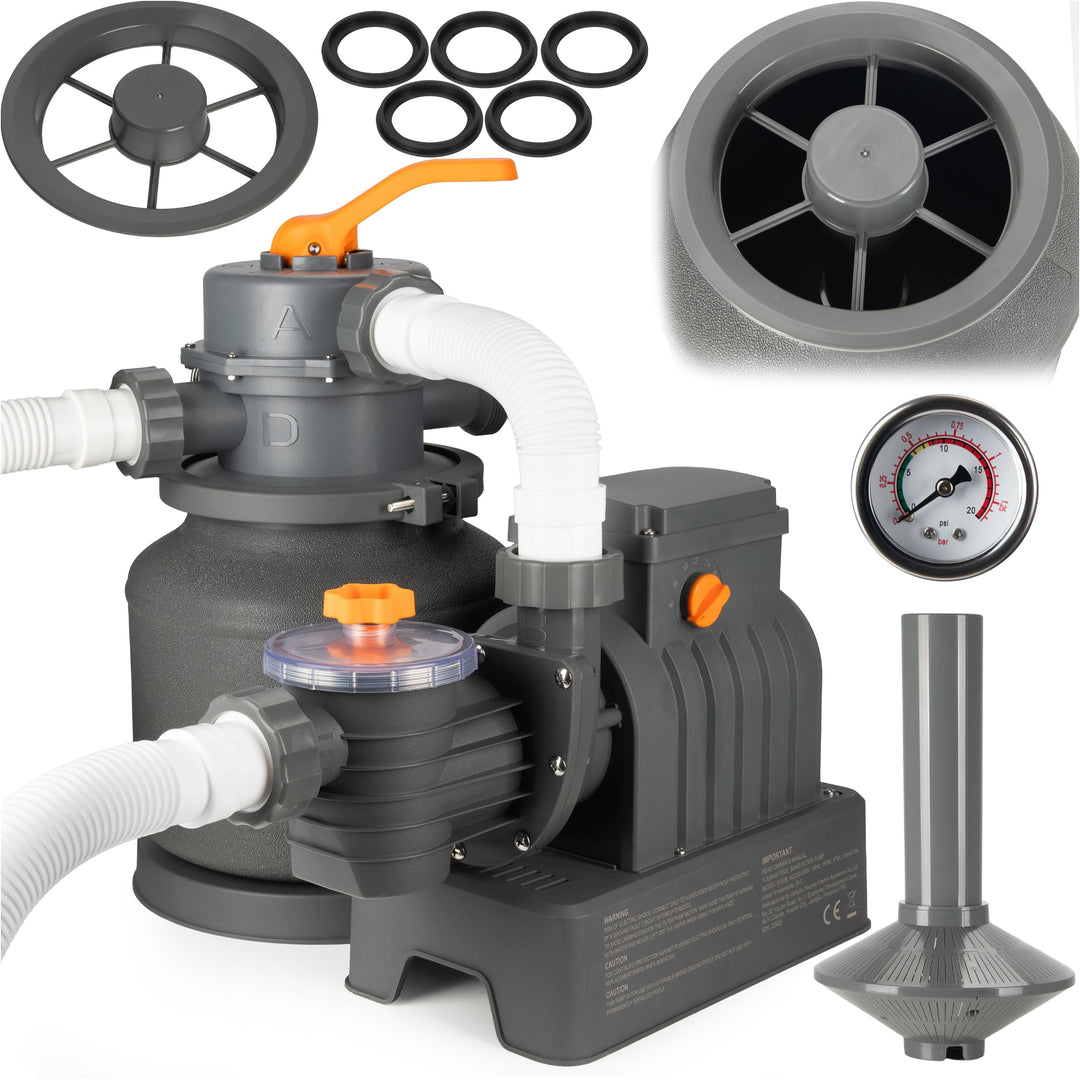COIL Pool-Filterpumpe, Sandpumpe, Sandfilter für schwimmbäder, Filterpumpe, Sandbehälter: 12 kg, 6-W