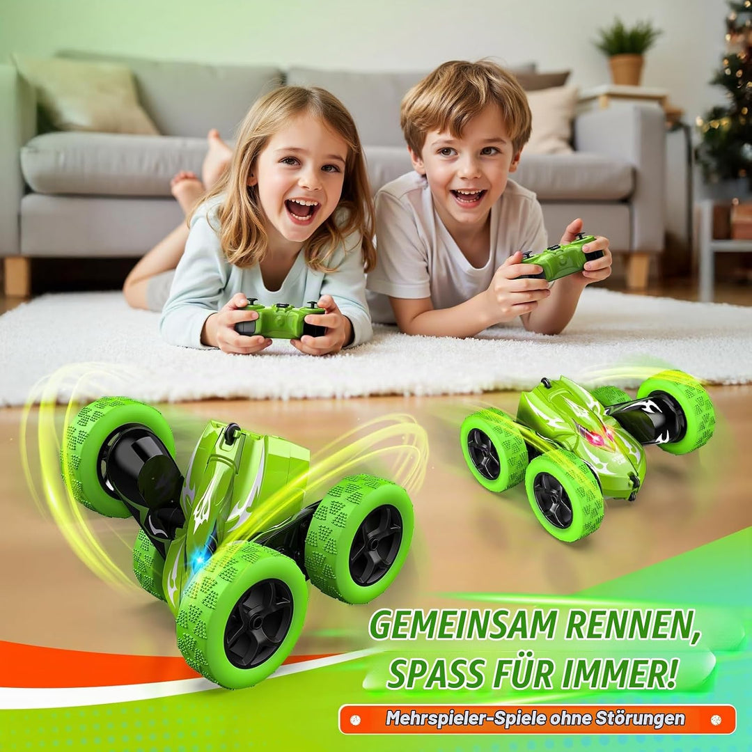 Ferngesteuertes Auto, 2,4GHz RC Auto Spielzeug ab 3-9 Jahre Junge, 360° Flip, Drehbare, LED Blinken,