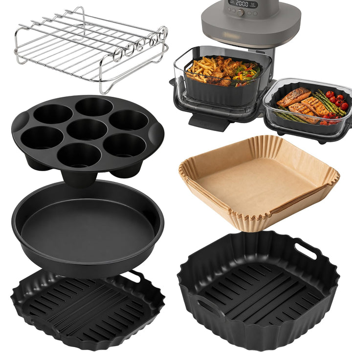 Airfryer Zubehör Set für Ninja CRISPi PRO XL Glas Heissluftfritteuse AS090EU