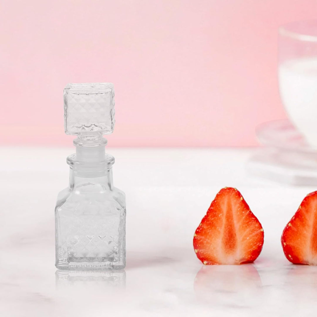LIFKOME 6 Stück 50ml Glas Spirituosenflaschen Transparent für Weinproben Handliche Nachfüllflaschen