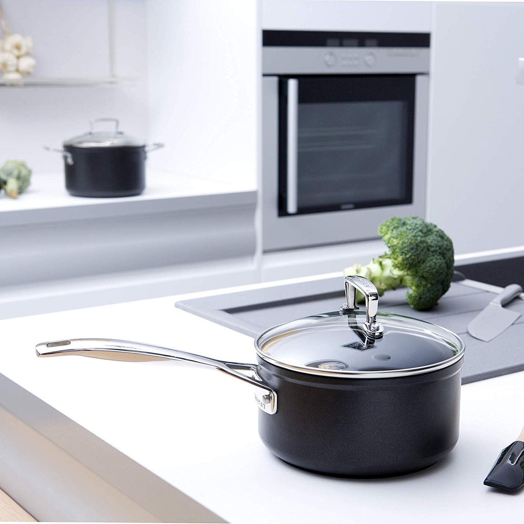 Le Creuset Aluminium-Antihaft Profitopf, Ø 20 cm, Für alle Herdarten inkl. Induktion geeignet, Anthr