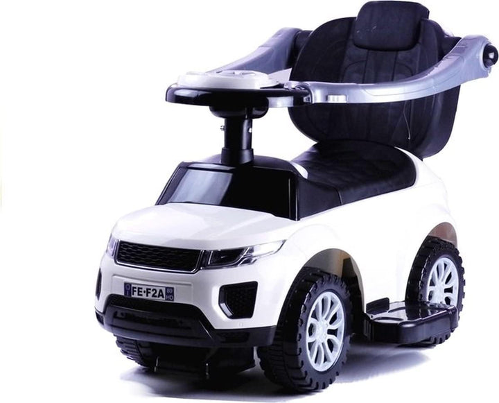 Lean Toys Rutschauto mit der Schiebestange 614W Weiss Rutschfahrzeug Kinderauto Rutscher