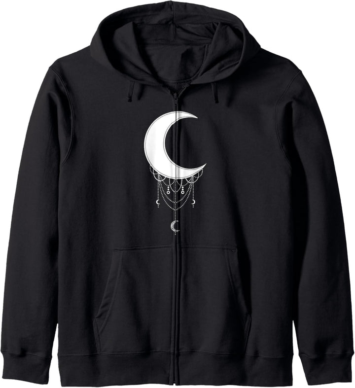 Crescent Moon Aesthetic Goth Soft Grunge Gothic Wicca Witchy Kapuzenjacke