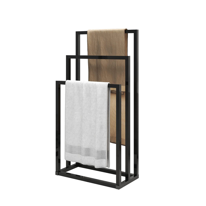 JELUTE Freistehender Handtuchhalter -3-Tier Organizer für Bad- und Handtücher, Badezimmerzubehör, Sc