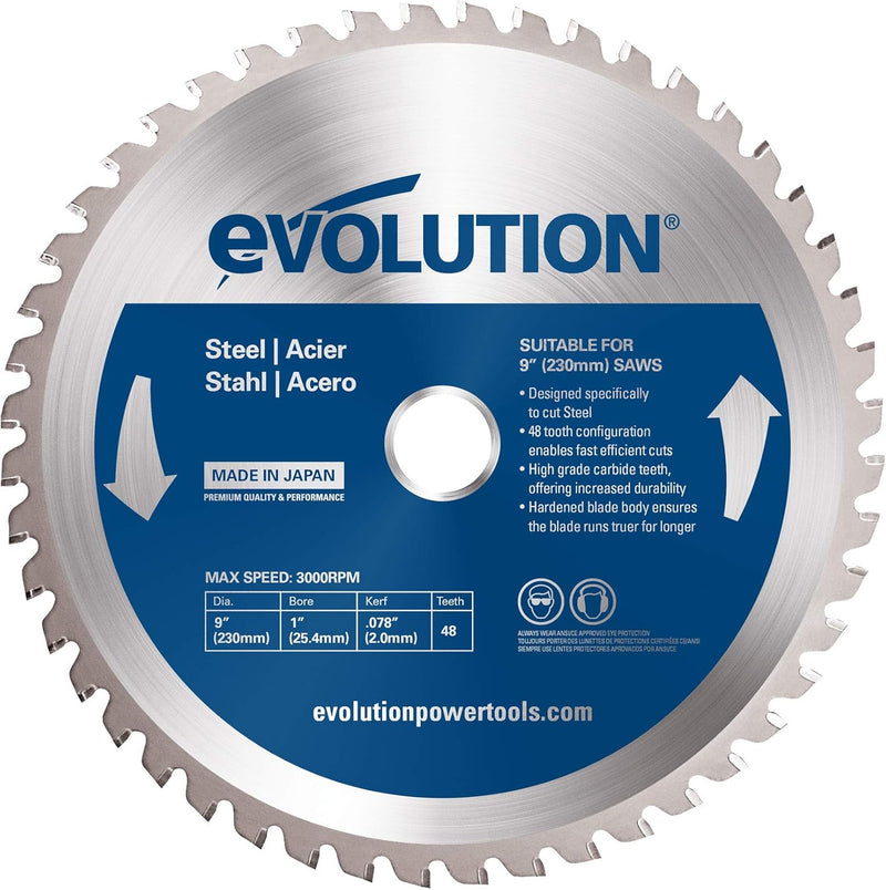 Evolution Evoblade 230 AL Kreissägeblatt für Stahl, 230 mm, Wolframcarbid (TCT)