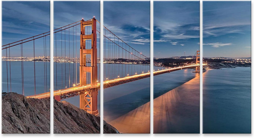 islandburner Bild auf Leinwand Golden Gate Bridge San Fracisco Stadt Bilder Wandbilder Poster Leinwa