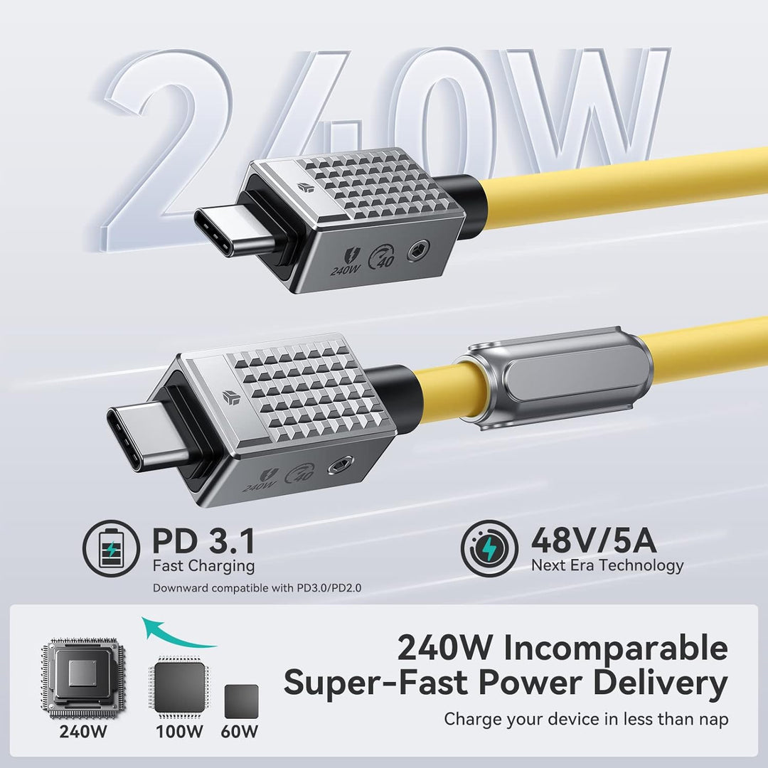 Yottamaster USB C auf USB C Kabel 240W, USB 4 Kabel für Thunderbolt 3/4 Unterstützt 40Gbps Datenüber