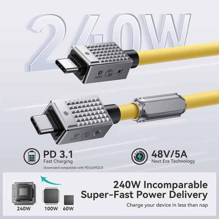 Yottamaster USB C auf USB C Kabel 240W, USB 4 Kabel für Thunderbolt 3/4 Unterstützt 40Gbps Datenüber